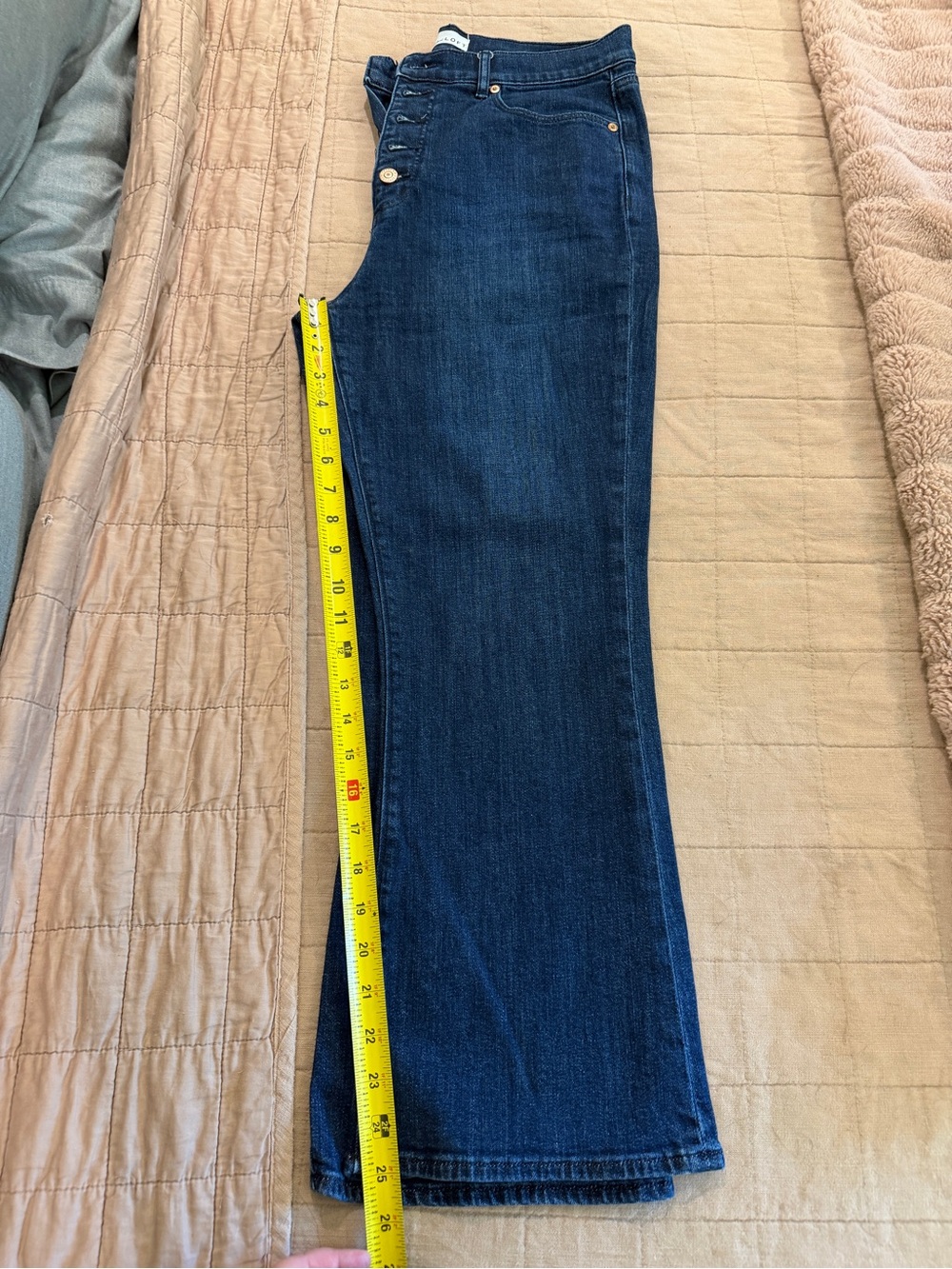 LOFT Dark Indigo Boot-Cut Jeans - The Kick Crop - Picture 5 of 6